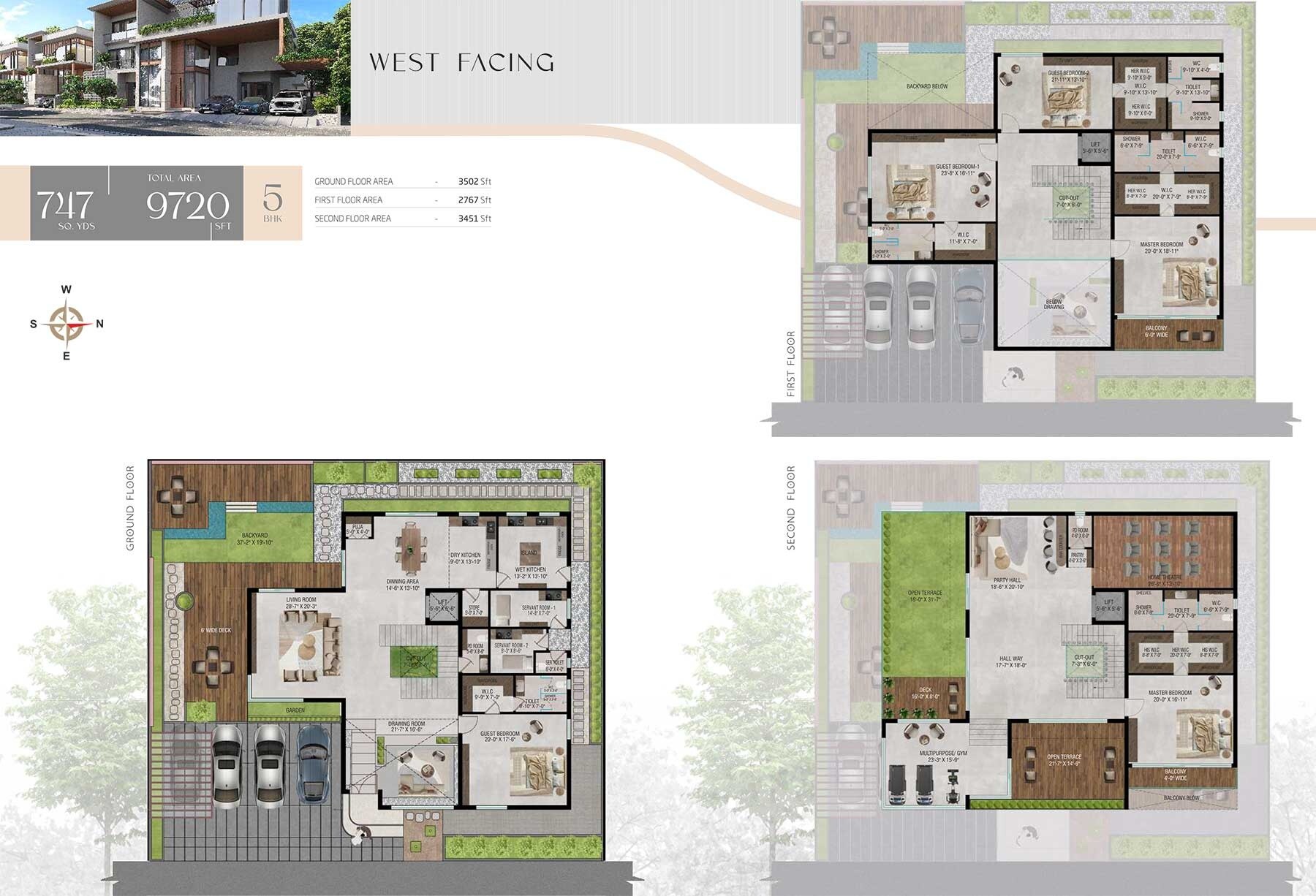 Floor plan of 5 BHK 9720 Sq. Ft. Villa in Grupe Lios, Hyderabad