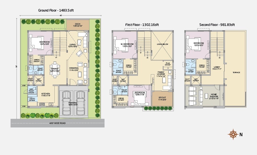 Floor plan of 4 BHK 3767 Sq. Ft. Villa in Hallmark County, Hyderabad