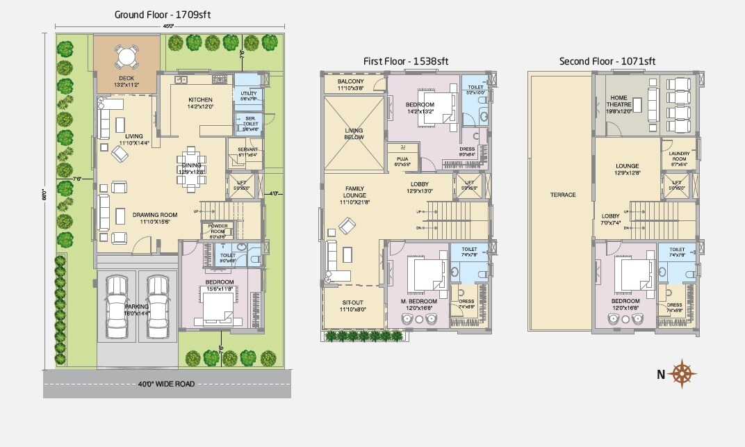 Floor plan of 4 BHK 4318 Sq. Ft. Villa in Hallmark County, Hyderabad