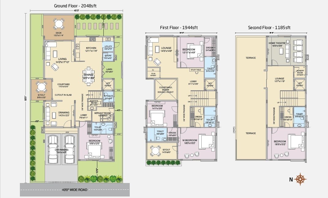 Floor plan of 5 BHK 5177 Sq. Ft. Villa in Hallmark County, Hyderabad