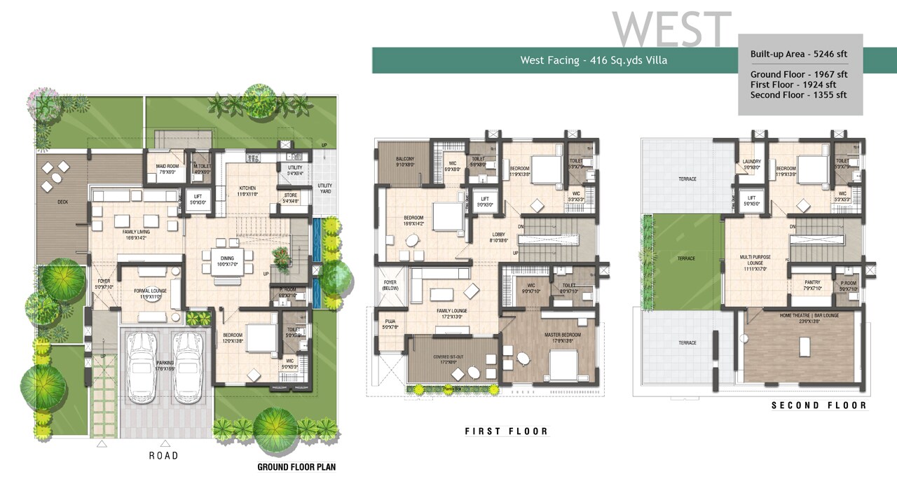 Floor plan of 5 BHK 5246 Sq. Ft. Villa in Hallmark Imperia, Hyderabad