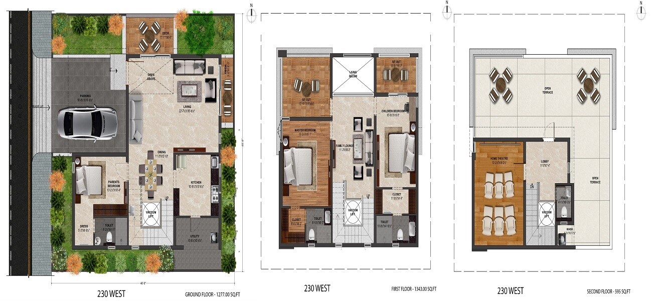 Floor plan of 3 BHK 3240 Sq. Ft. Villa in Hallmark Nature Nest, Hyderabad
