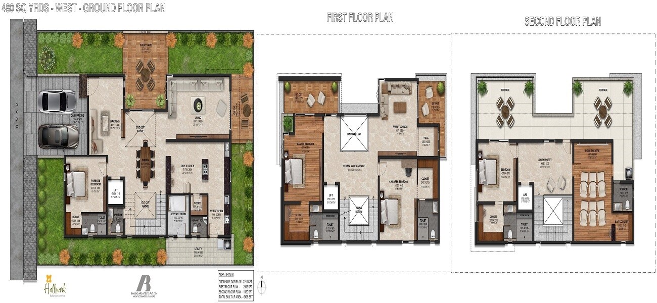 Floor plan of 4 BHK 6435 Sq. Ft. Villa in Hallmark Nature Nest, Hyderabad
