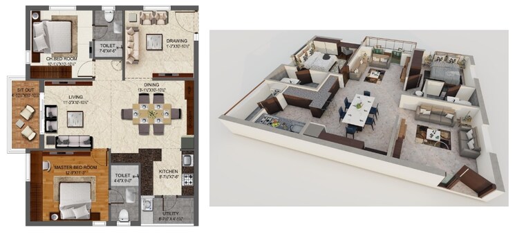 Other, hallmark-pinnacle 2 Bedroom 1285 Sq.Ft. Apartment In Kollur Hyderabad 9220114