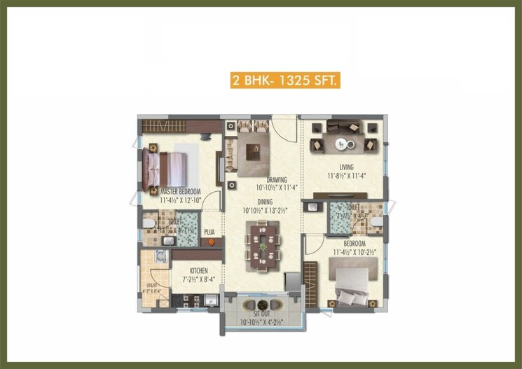 Other, hallmark-skyrena 2 Bedroom 1325 Sq.Ft. Apartment In Narsingi Hyderabad 9026289