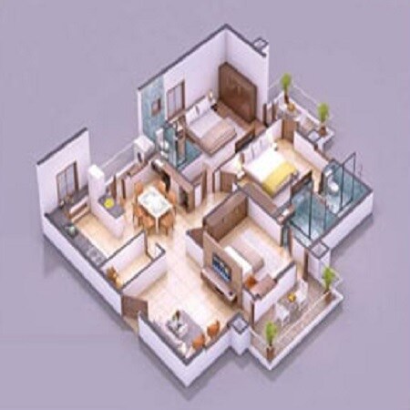 Floor plan of 3 BHK 2205 Sq. Ft. Apartment in Hallmark Vicinia, Hyderabad