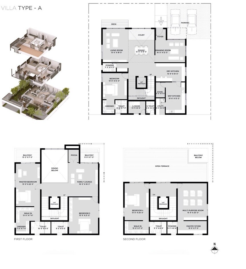 Floor plan of 4 BHK 7534 Sq. Ft. Villa in Hardhik Meraki Boulevard, Hyderabad