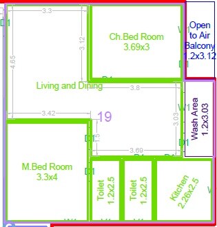 2 BHK 1049 Sq. Ft. Apartment