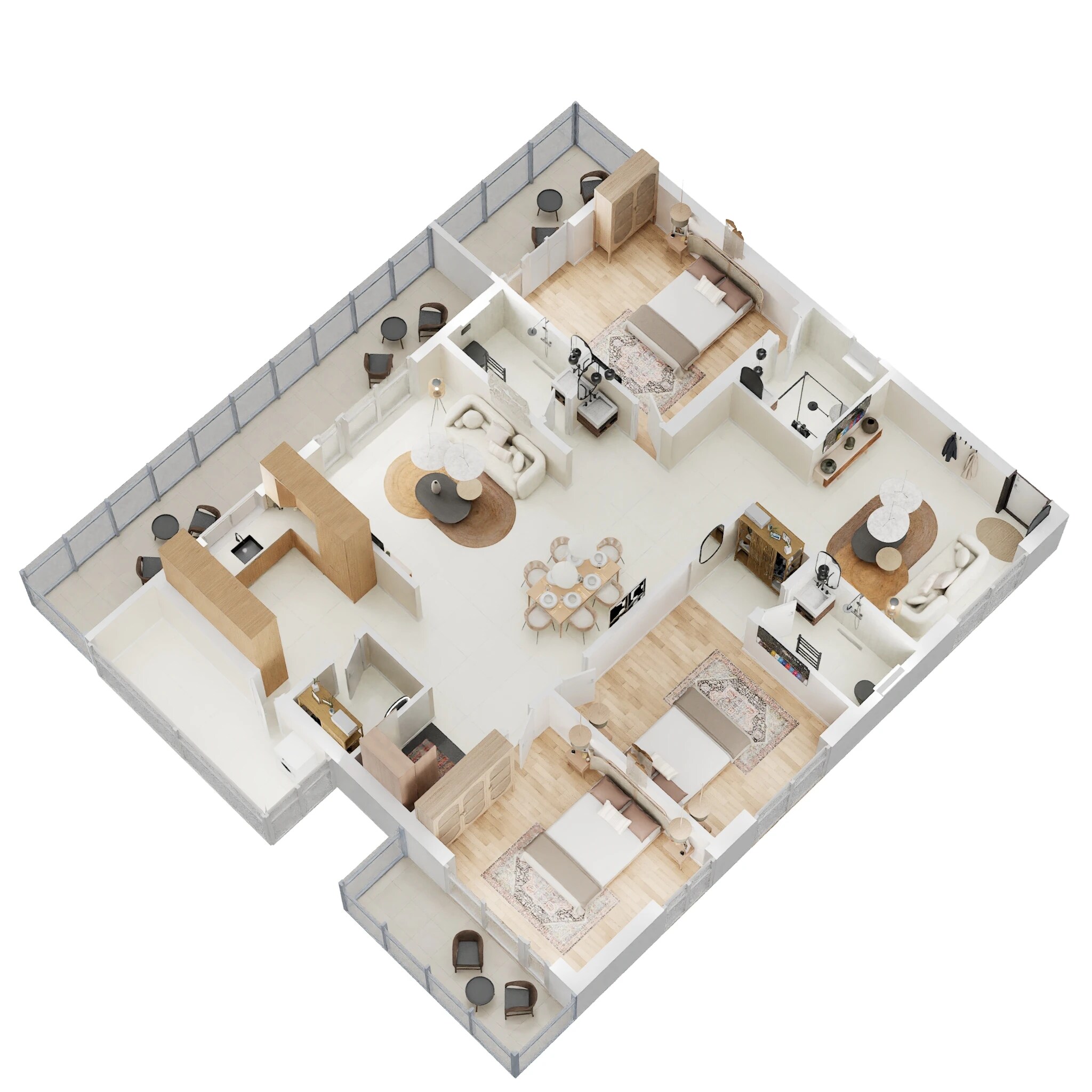 Floor plan of 3 BHK 2435 Sq. Ft. Apartment in Hariharas Sri Sai Yatika, Hyderabad