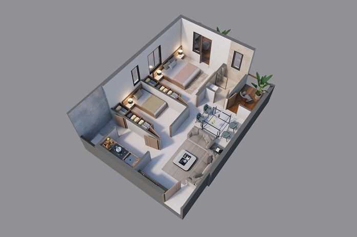 2 BHK 1338 Sq. Ft. Apartment