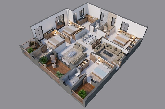 4 BHK 2464 Sq. Ft. Apartment