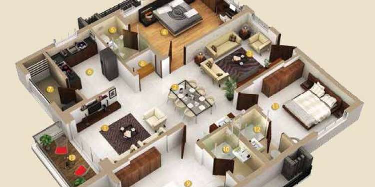 honer homes apartment 3 bhk 1725sqft 20235820175841