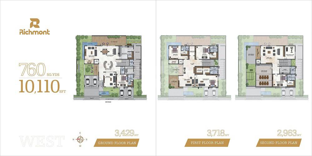 Floor plan of 5 BHK 10110 Sq. Ft. Villa in Honer Richmont, Hyderabad
