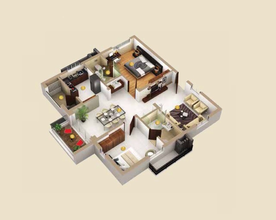 2 BHK 1290 Sq. Ft. Apartment in Honer Vivantis