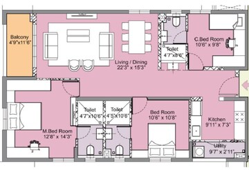  3 BHK Apartment at INDIS PBEL City, Peeranchuruvu – for Rent