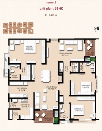  3 BHK Apartment at INDIS Viva City, Kondapur – for Rent