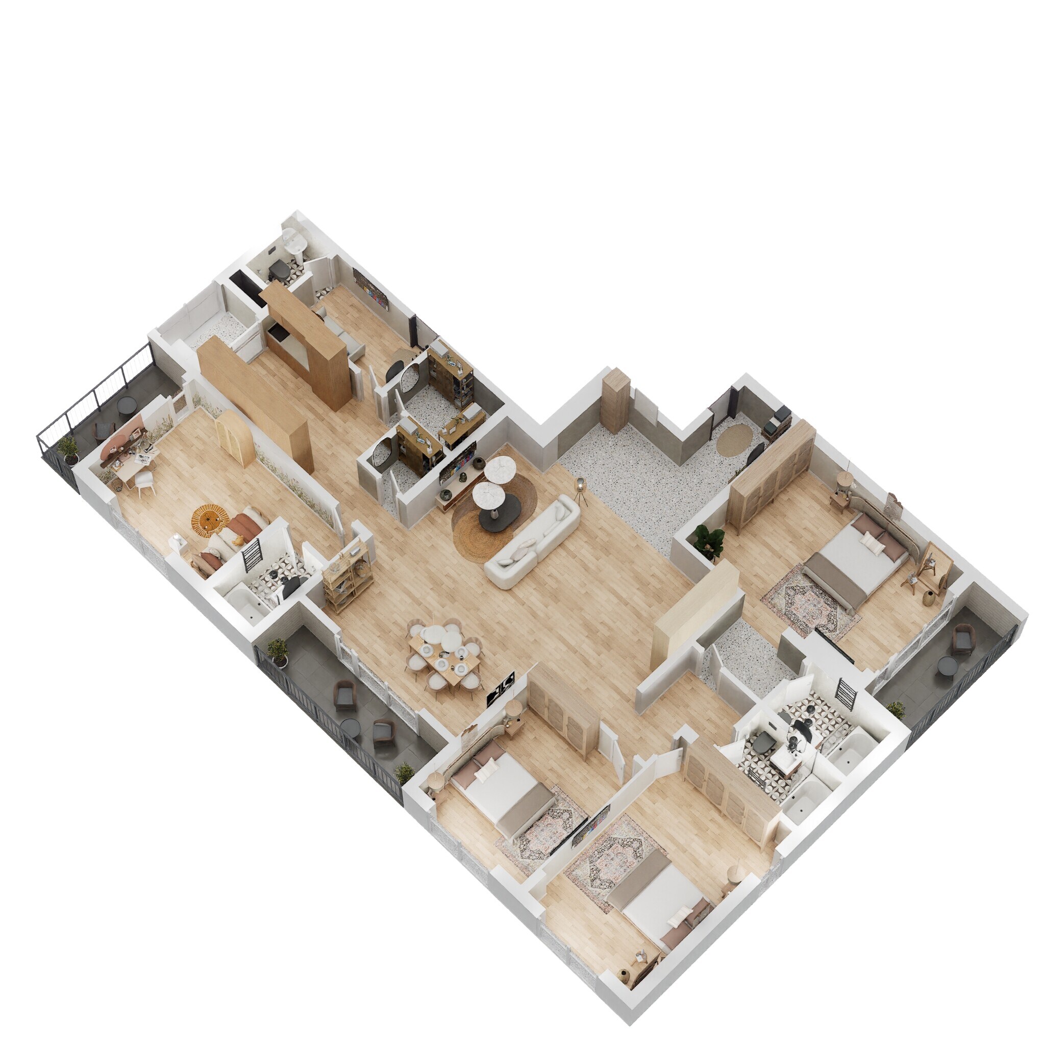 Floor plan of 4 BHK 2668 Sq. Ft. Apartment in Indiabulls Centrum Hyderabad, Hyderabad