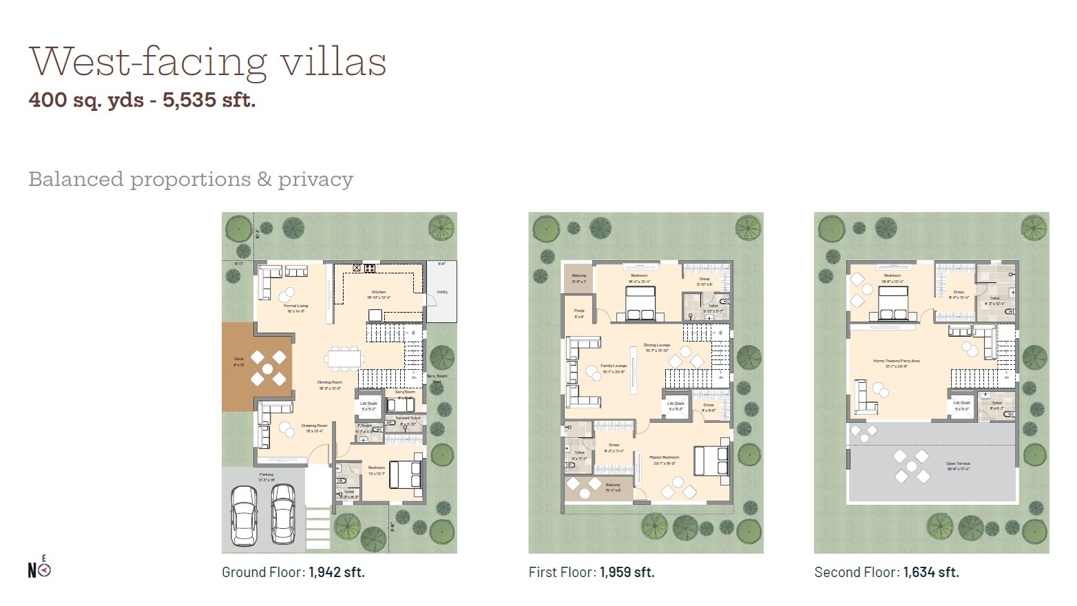 Floor plan of 4 BHK 5535 Sq. Ft. Villa in Indis Amara Villas, Hyderabad