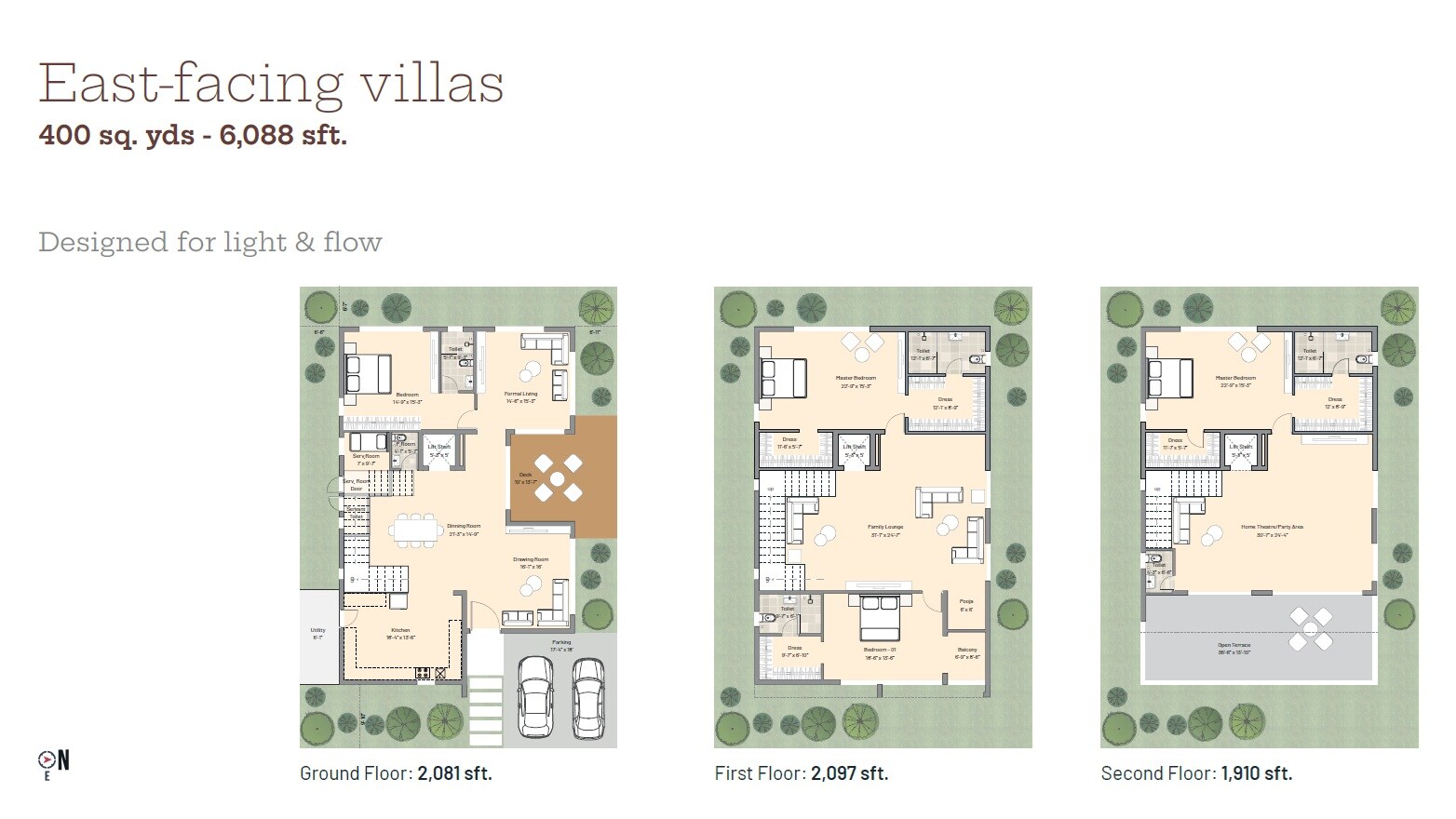 Floor plan of 4 BHK 6088 Sq. Ft. Villa in Indis Amara Villas, Hyderabad