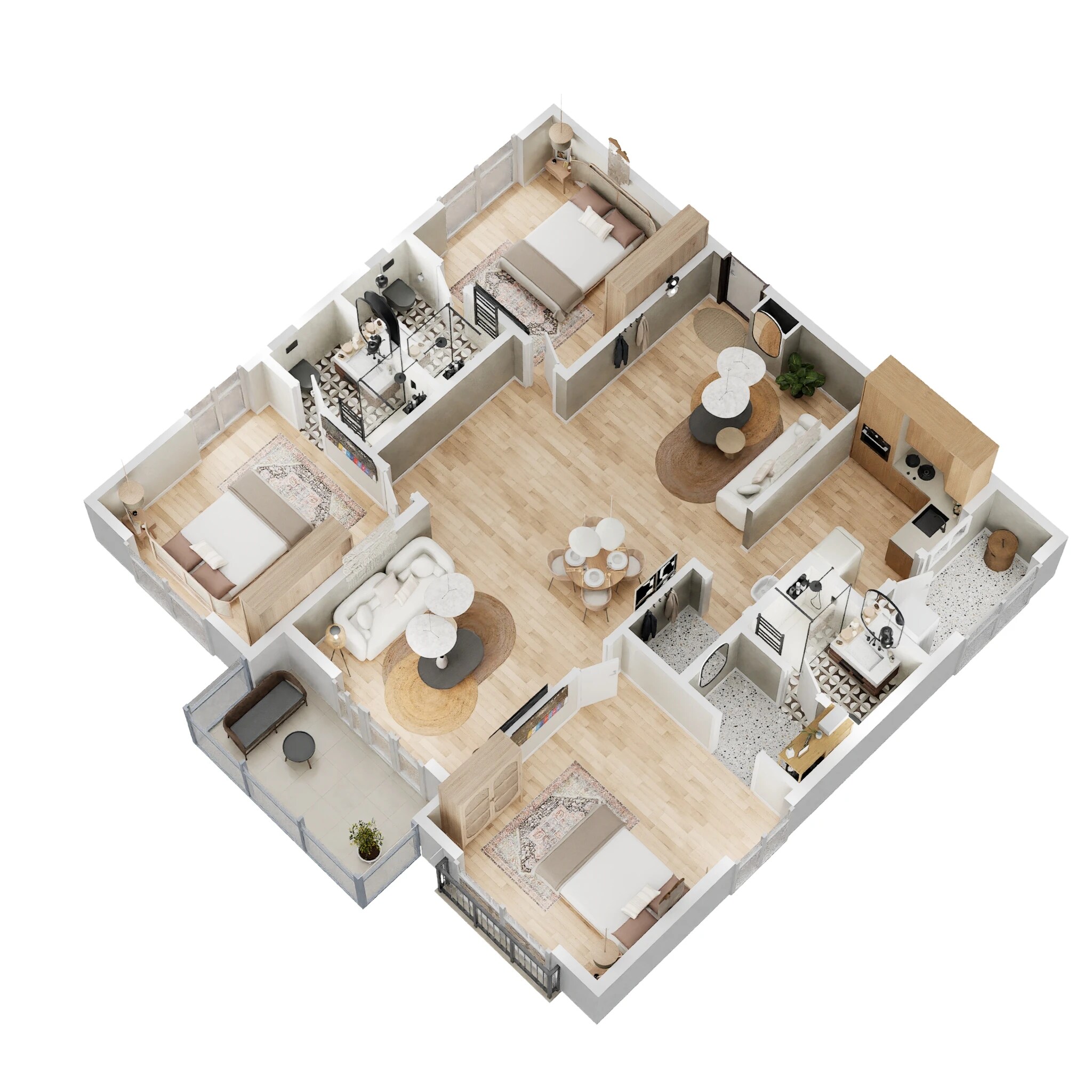 3 BHK 1955 Sq. Ft. Apartment