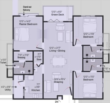  3 BHK Apartment at INDIS Viva City, Kondapur – for Sale