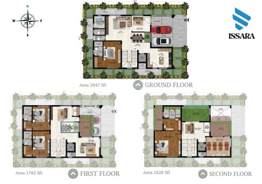 Floor plan of 4 BHK 5458 Sq. Ft. Villa in Issara Belmond, Hyderabad