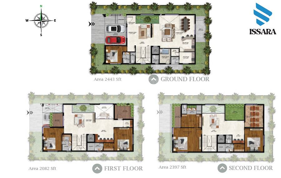 Floor plan of 5 BHK 6922 Sq. Ft. Villa in Issara Belmond, Hyderabad