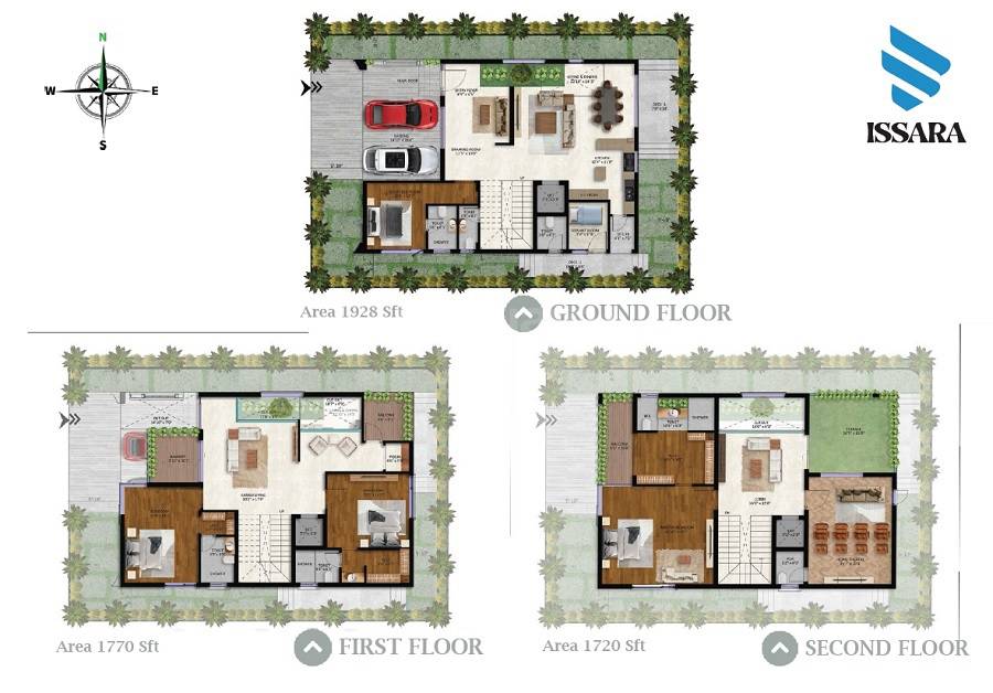 Floor plan of 4 BHK 5418 Sq. Ft. Villa in Issara Belmond, Hyderabad