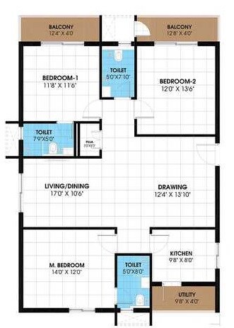 3 BHK 1469 Sq. Ft. Apartment