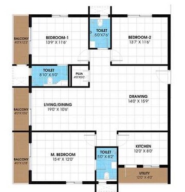  3 BHK Apartment at Jagruthi Praneeths Jaagruthi Elite, Kollur – for Sale