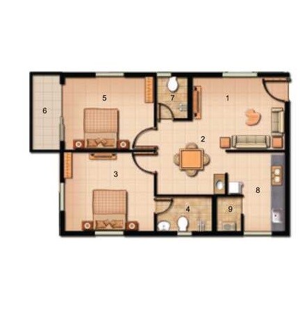  2 BHK Apartment at Jains Carlton Creek, Manikonda – for Rent