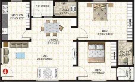 Janani Srinivasa Nilayam 2 BHK Layout