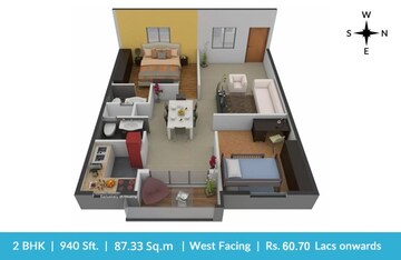  2 BHK Apartment at Janapriya Classic Homes, Moti Nagar – for Rent