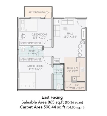  2 BHK Apartment at Janapriya Sitara, Shaili Gardens – for Sale
