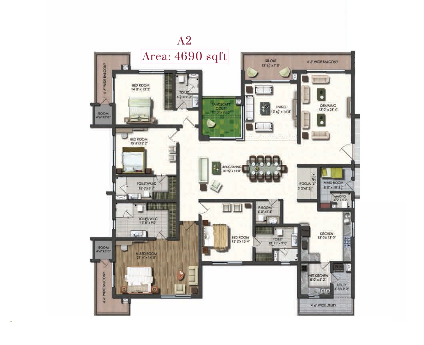4 BHK 4690 Sq. Ft. Apartment