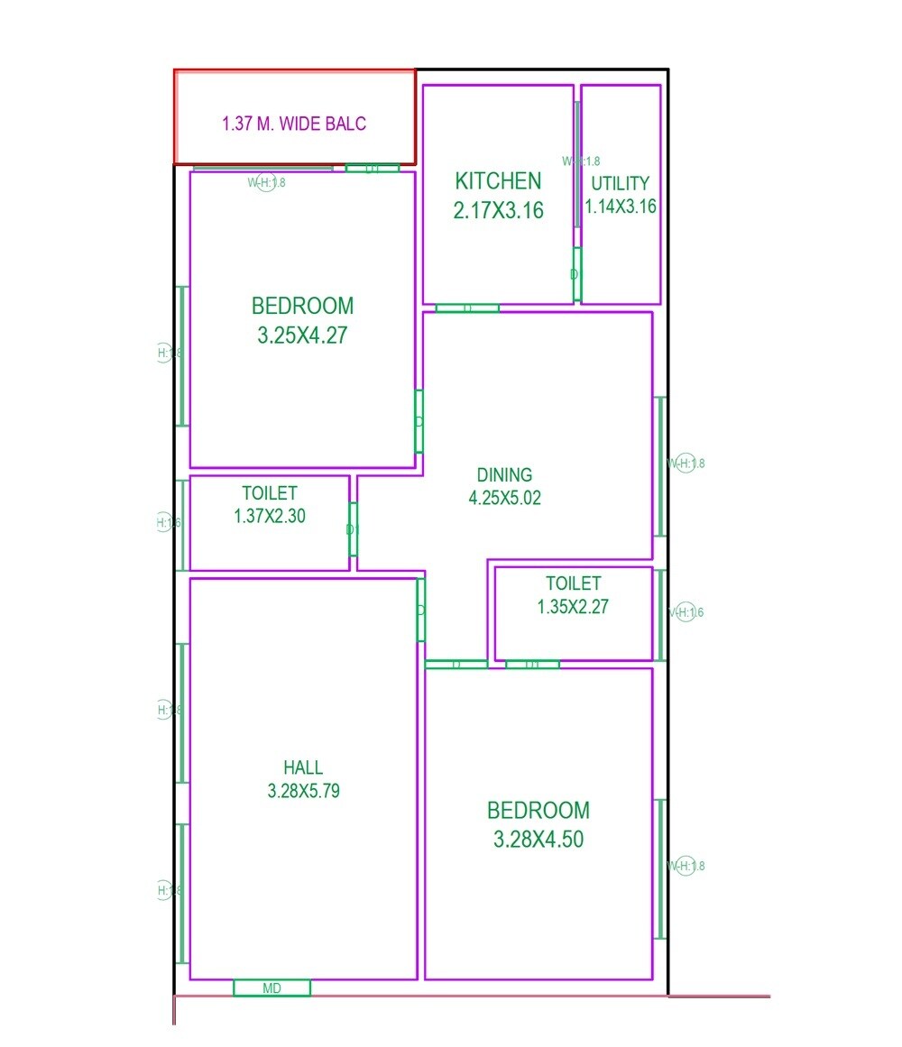 2 BHK 1312 Sq. Ft. Apartment