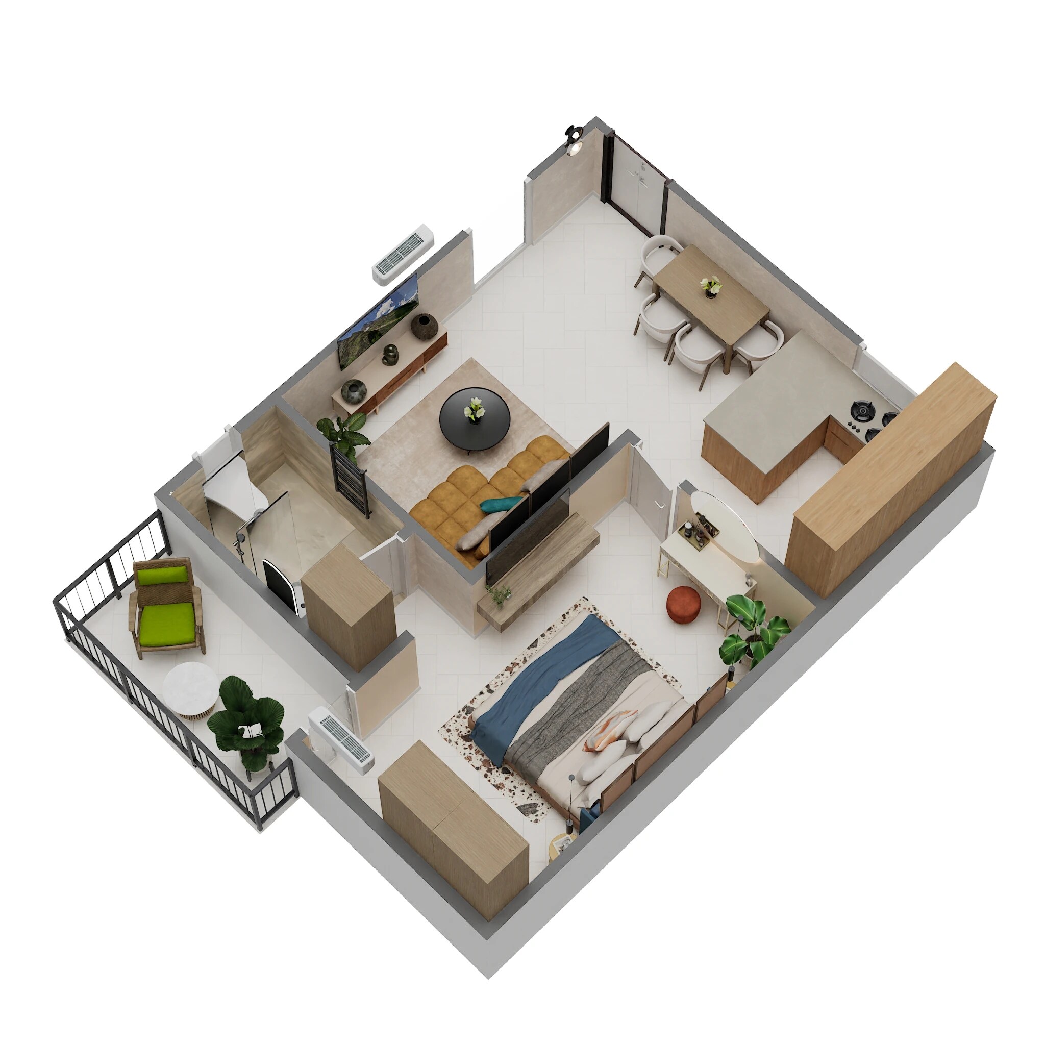 1 BHK 700 Sq. Ft. Apartment