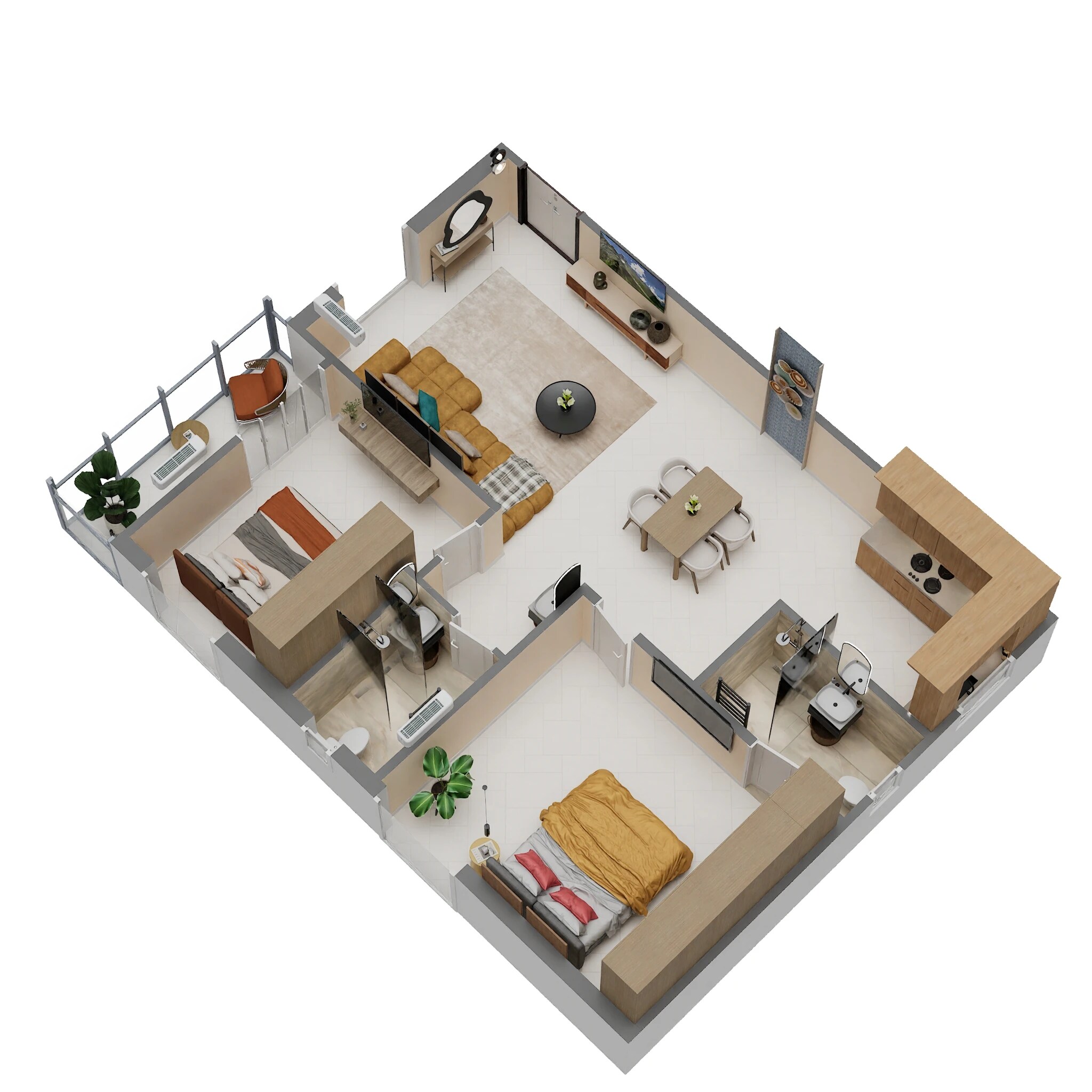 3 BHK 1140 Sq. Ft. Apartment