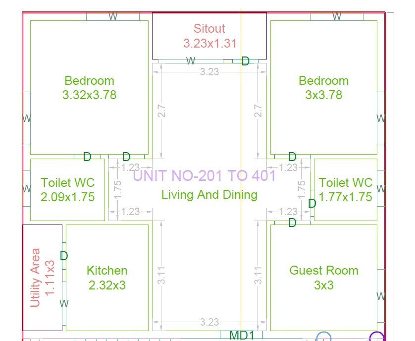 Floor plan of 2 BHK 1484 Sq. Ft. Apartment in Kakatiya Icon, Hyderabad