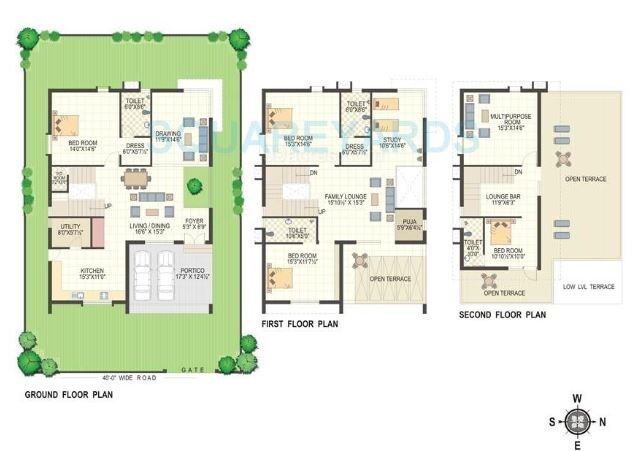 Floor plan of 4 BHK 5400 Sq. Ft. Villa in Keerthi Estates Richmond Villas, Hyderabad