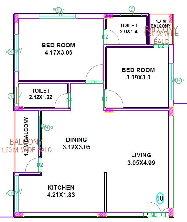 2 BHK 1125 Sq. Ft. Apartment in KKR Telukuntla Homes