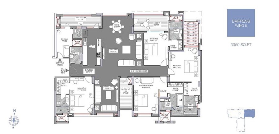 4 BHK 3959 Sq. Ft. Apartment