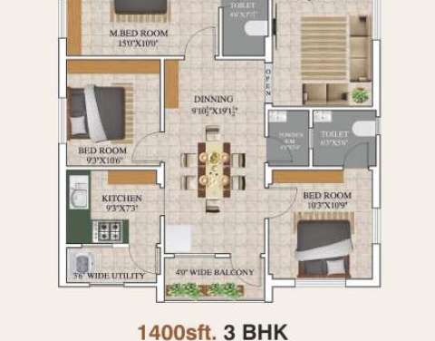 kotech signature apartment 2 bhk 1400sqft 20234317094335