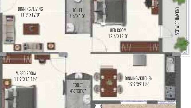 krushi gardenia apartment 2 bhk 1190sqft 20210610140657