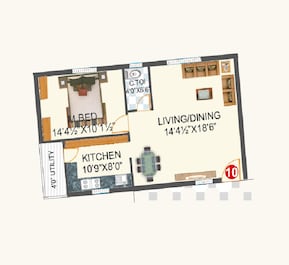 1 BHK 875 Sq. Ft. Apartment in KSR Madhavaram Estate