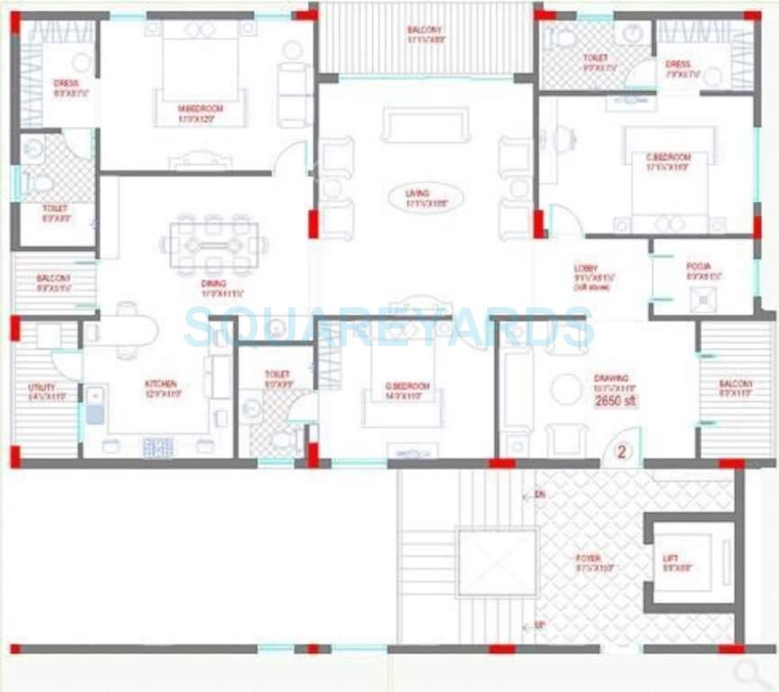 lahari benz apartment 3bhk 2650sqft1