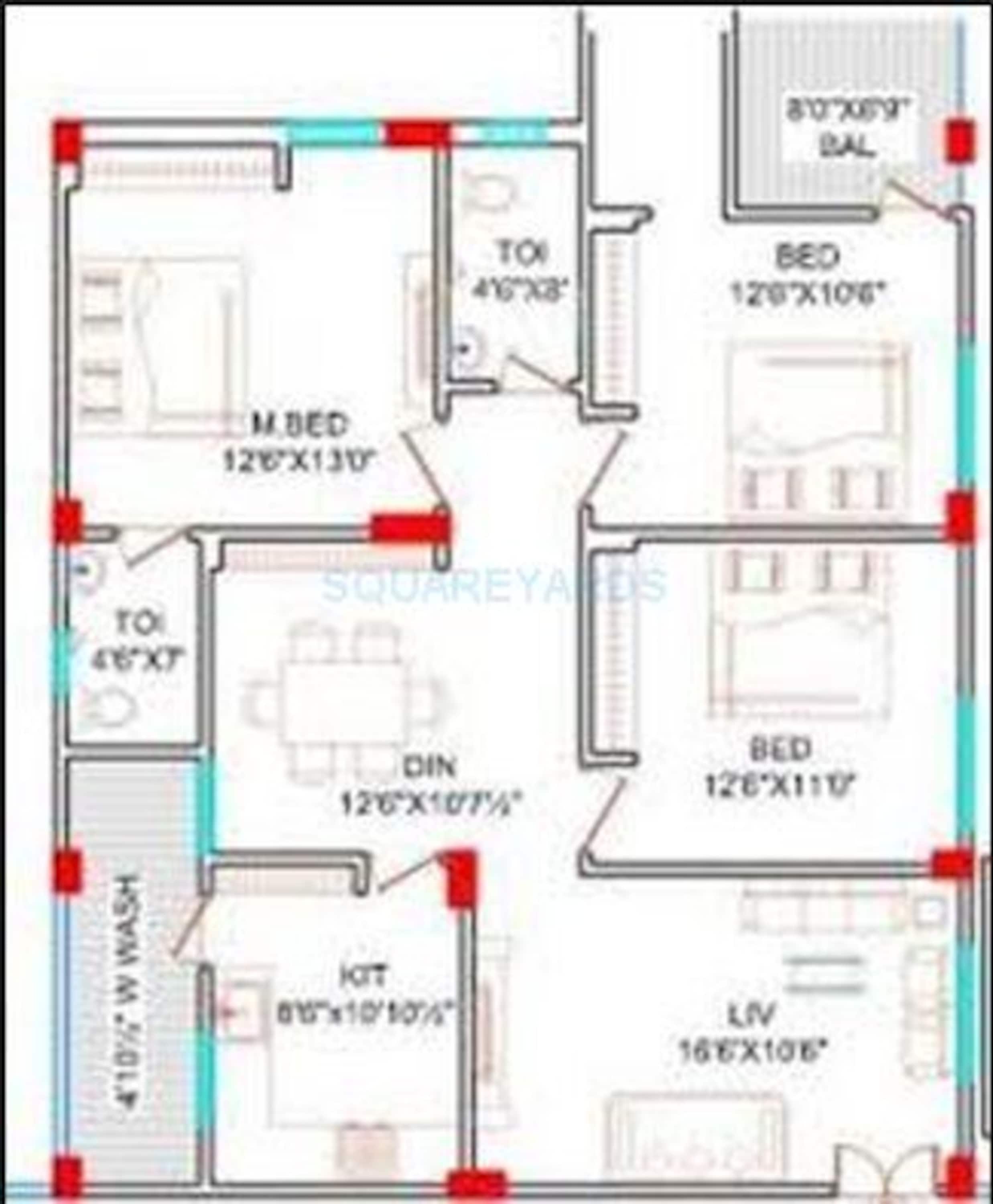 lahari greens apartment 3bhk 1675sqft1