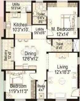2 BHK 1557 Sq. Ft. Apartment