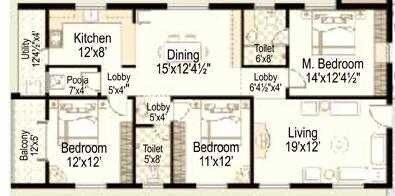 3 BHK 1693 Sq. Ft. Apartment