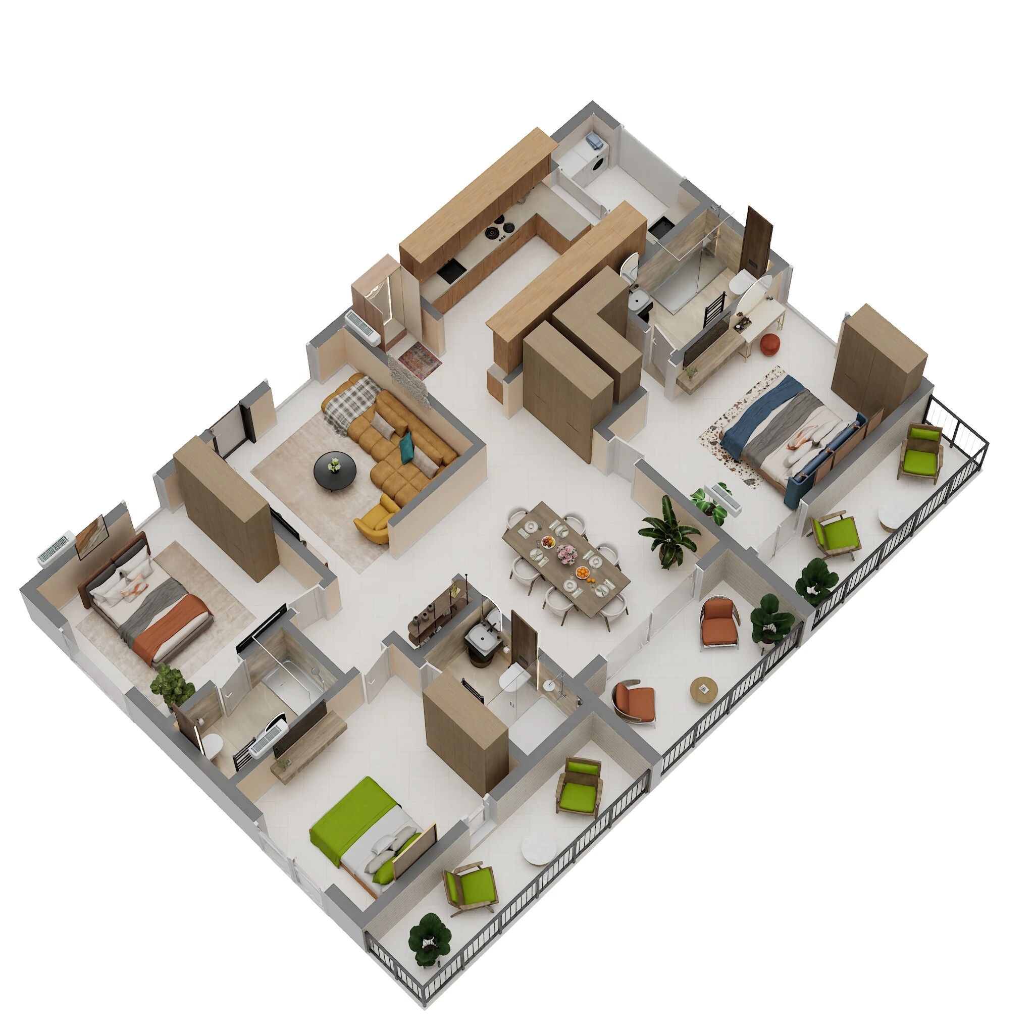 Floor plan of 3 BHK 2320 Sq. Ft. Apartment in Lansum EL Palacio, Hyderabad